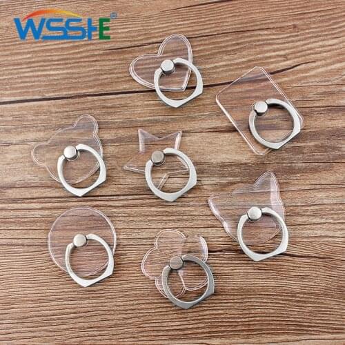 Universal Stent Mobile Phone Holder Stand Finger Ring Magnetic For cute Cell Smart Phone Transparent holder for iphone XS MAX 8