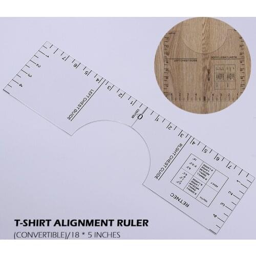 Transparent Acrylic T-Shirt Guide Ruler Vinyl For Sublimation HTV Heat Press Sewing Alignment Centering Tool