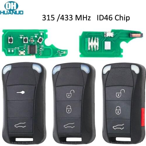 2 Button 3 Button 4 Button Remote Key Fob 315mhz/433MHZ for-Porsche Cayenne 2004 2005 2006 2007 2008 2009 ID46 Chip