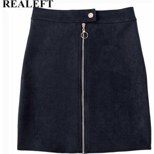 REALEFT Suede Pencil Skirts