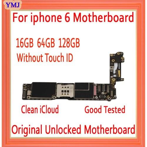 Without Touch ID Original unlocked for iphone 6 Motherboard 16GB / 64GB / 128GB ,for iphone 6 Mainboard with IOS System