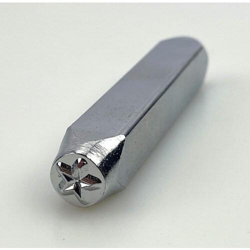 Number Stamp Punch Stars Die Tool Silver 6mm Chrome plating Hand Tool Pattern stamping Carbon Steel Set