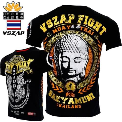 VSZAP MUAY THAI THAI fighting sport short sleeved T-shirt fovboq fitness tiger MMA