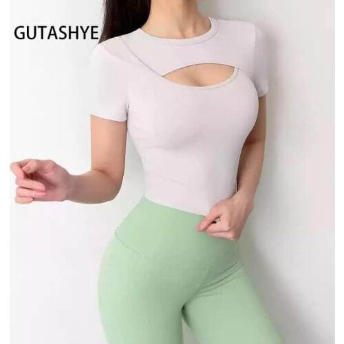 Sports Top Women Yoga Short Sleeve Shirt Naked-feel Fabric Gym Female Elastic Fitness Sweat Running Pullover Workout Yoga Blouse
