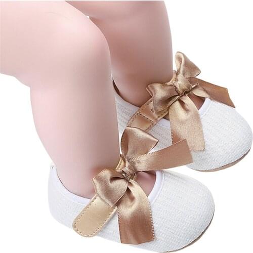 2021 Newborn Princess Bowknot Shoes Infant Hollow Out Prewalker with Hook and Loop White Grey Pink Red Black HOT