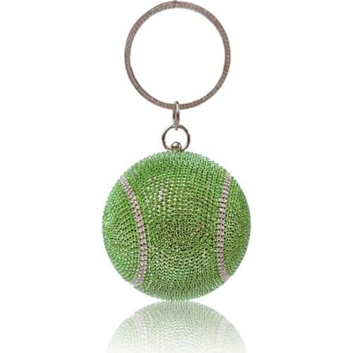 Evening Bag for Women Round Basketball Shaped Purse Crossbody Dazzling Clutch Ring Handle