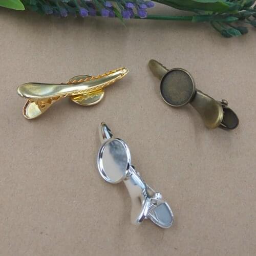 20 PCS 16mm Round Cabochon Base Hairclip Setting Copper Stainless Steel Duck Clip Hairgrips Blank For Jewelry Making