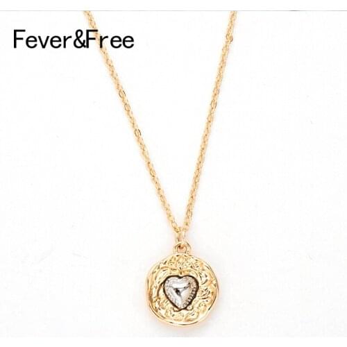 Fever&Free Luxury Gold Pearl Heart Pendant Necklace For Women Wedding Engagement Gifts Fashion Jewelry Necklaces Valentines Day