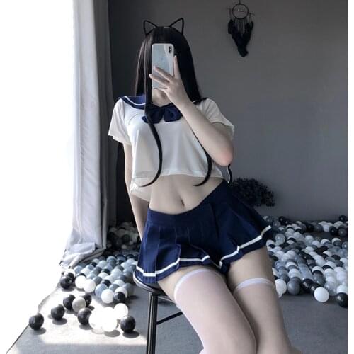 Women Sexy Cosplay Lingerie Student Uniform school girl Ladies Erotic Costume Babydoll Dress Women Lace Miniskirt Outfit