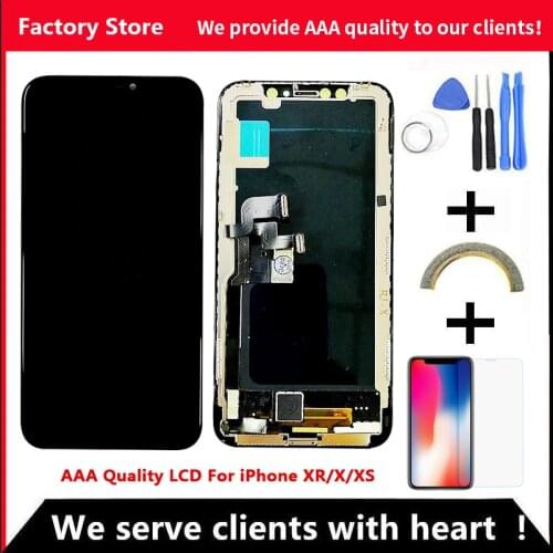 AAA LCD Display For iPhone XR X XS Max LCD Screen With 3D Touch Assembly For iPhone X Display No Dead Pixel+Tempered Glass+Gifts