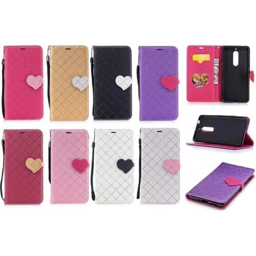 100pcs/lot Diamond shape Wallet Leather Stand PU+TPU Cover Case For Nokia 3 5 6