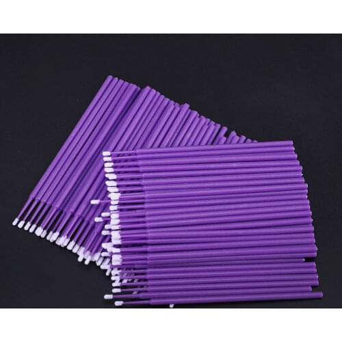 100 Pcs/Bag Lash Removing Swab Micro Brush Disposable Micro Brush Eyelashes Extension Individual For Eyelash Extension Tools