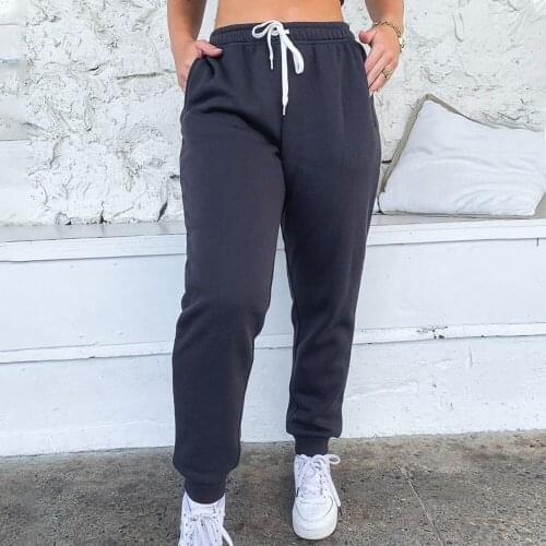 2021 Stacked Sweatpants Joggers Women High Waist Flare Pants Plus Size Fitness Pantalon Solid Active Wear Streetwear