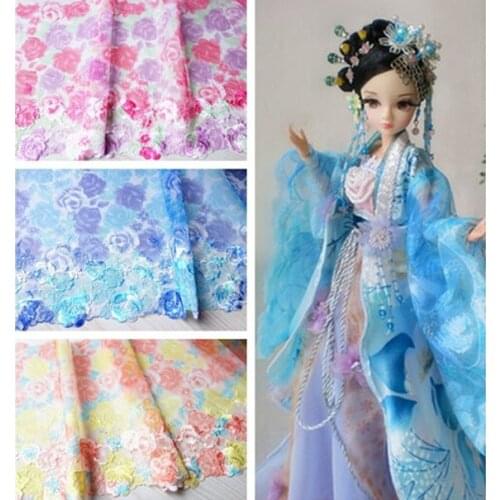 3 Colors 2 Yards Tulle Lace Trim Flowers Embroidered Printed Tulle Lace 7 Inches Wide