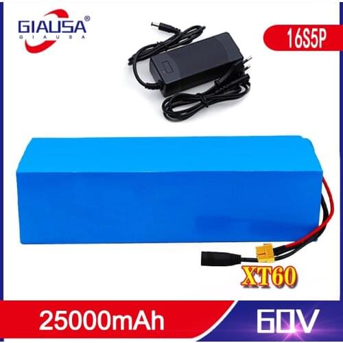 GIAUSA 60V 25Ah E-bike battery 18650 16S5P li-ion battery pack bike conversion kit 800W 1000w BMS Protection