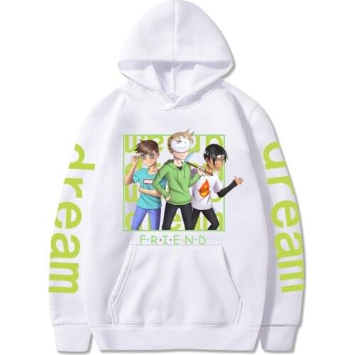 Dreamwastaken White Hoodies Autumn Casual Pullover Printed Mens Hoodie Streetwear Casual Sweatshirts Kawaii Dream Hoodie