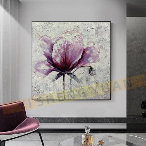 Free Shipping Hot Sale Home Decor Wall Art Pictures 1 Pieces White Flower Wall Art Oil Paintings Unframed