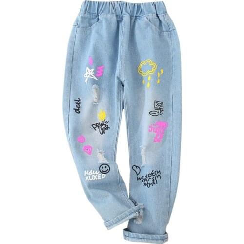 Boys Pants Kids Jeans 2019 Casual Spring Solid Cotton Mid Elastic Waist Pants for Boy Jeans Kids Clothing Children Trousers