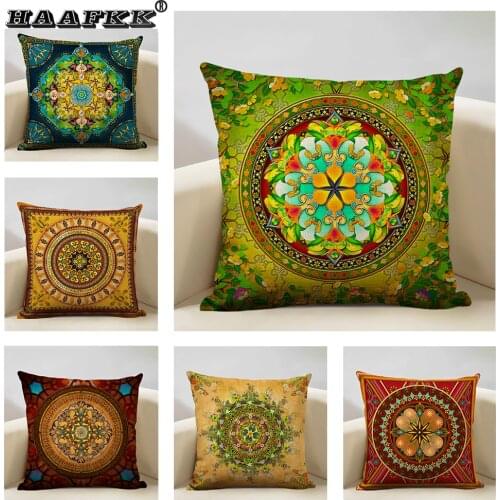 Hot Sale Bible Mandala Middle East Armenia India Oriental Bliss Sun Moon Ararat Flower Arabesque Cushion Cover Sofa Pillow Case