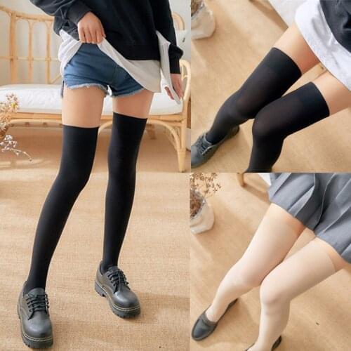 1 Pair Stockings Girls Women Over Knee Thigh High Over The Knee Stockings For Ladies Girls Warm Knee Socks black/white