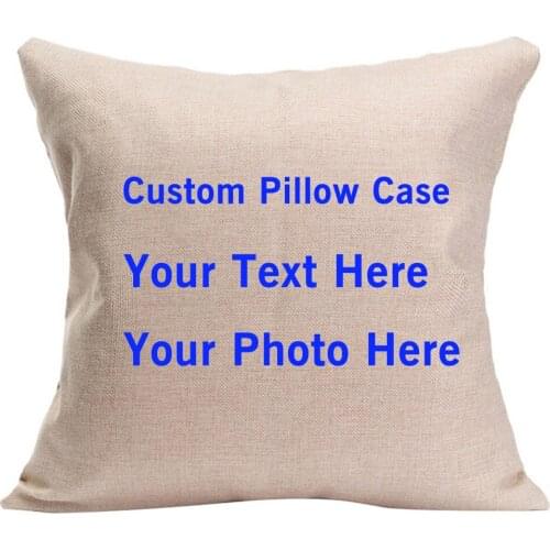 DIY Home Printed Image Custom Cushion Cover Wedding Pets Personal Photos Text Cotton Linen Decorative Pillow Case Funda Cojines
