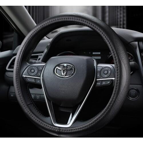 FOR Toyota CHR Highlander Mark X C-HR Yaris Vios FS steering wheel cover leather car grip cover