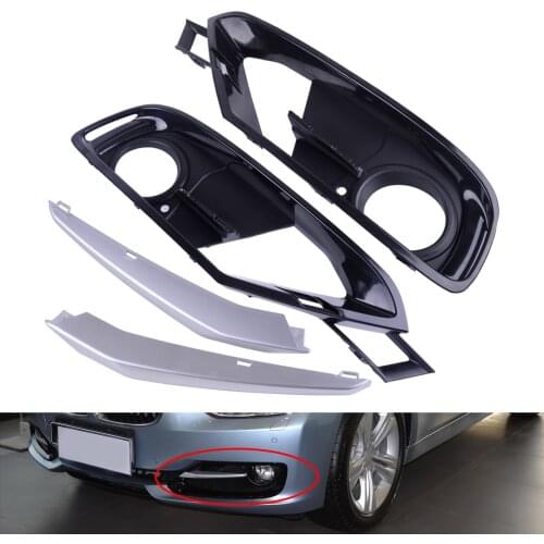 DWCX 2 Open Grid Front Bumper Fog Light Grille 2 Chrom Trim 51117300739 51117300740 Fit for BMW 3 Series F30/F31 2012-2014 2015
