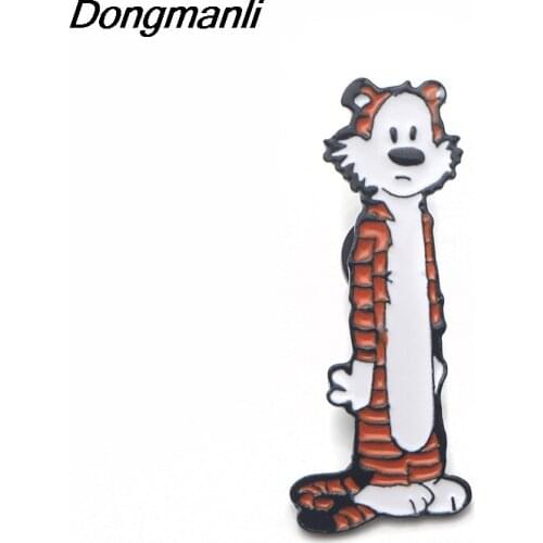DZ356 Hobbes Tigger Hard Enamel Pins Women Men Badge Backpack Collar Lapel Fashion Jewelry