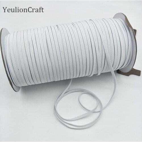 Chzimade 200Yards Polyester Elastic Bands Flat Rope Rubber Band Tape For Clothes DIY Sewing Accessories