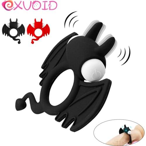 EXVOID Vibrating Cock Rings Silicone Sex Toys for Men Erection Built-in Battery Intimate Goods Erotic Penis Ring Vibrator