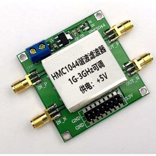 HMC1044 programmable harmonic low-pass filter Band range is 1-3 GHz 16 programming controls