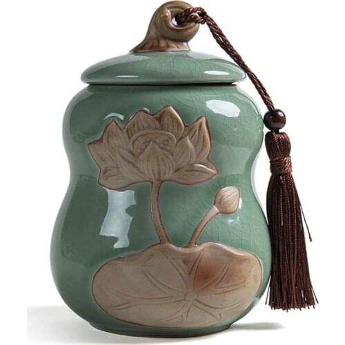 Ceramic Funeral Pet Urn for Memorials - Small - Holds Up to 30 Cubic Inches of Ashes - Pet Cremation Urn for Ashes