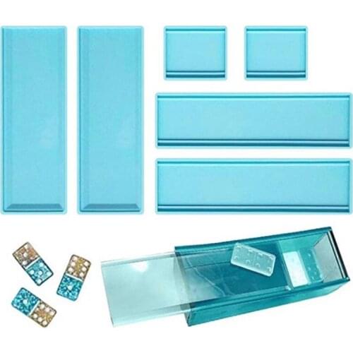 Container Casting Silicone Mould DIY Crafts Making Tools Domino Storage Box Epoxy Resin Mold