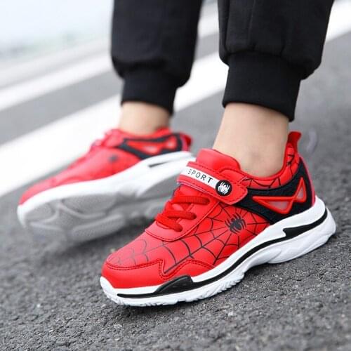 Disney Childrens 2021 Spider Man Womens sports shoes girls Kids Sneakers mesh sport Boy Girl Light Casual Shoes size 26-37