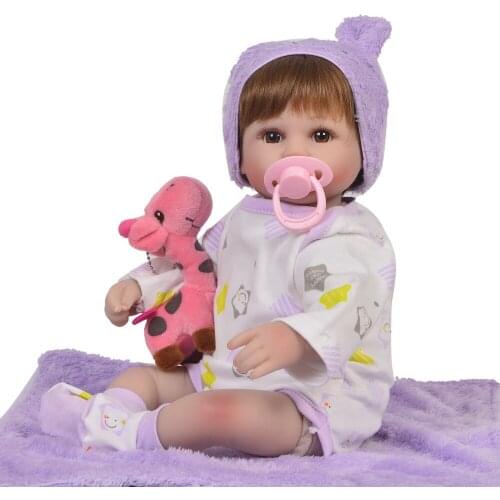 42cm 17inch handmade reborn toys Dolls Silicone Girl premium Doll Toys For Girls boneca Baby Bebe Doll Best Gifts toys