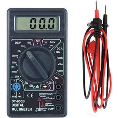 New Professional LCD Digital Multimeter Tester Meter Voltmeter Ammeter Ohm DT830B Free Shipping