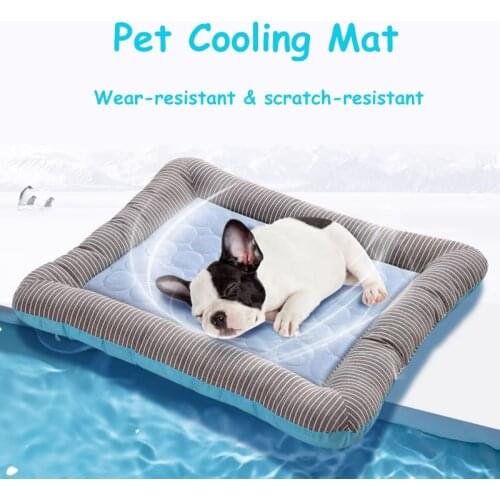 Summer Cooling Pet Dog Mat Ice Pad Dog Sleeping Mats for Dogs Cats Pet Kennel Cool Cold Silk Dog Ice Silk Bed Mat Chien Cushion