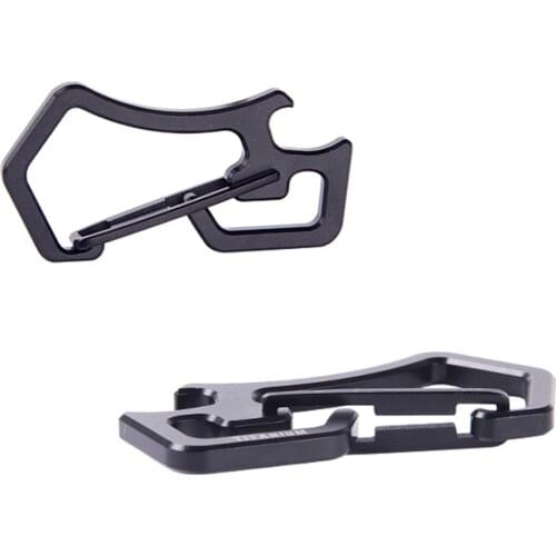 Outdoor Multitool Titanium Carabiner Keychain Key Ring Spring Clips with Bottle Opener