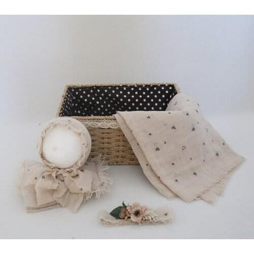 Cream Wrap Hat Pillow Tieback Set Baby Photo Props Newbon Posing Pillow Lace Hat Photography Props