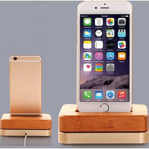 Suitable For Mobile Phone Charging Stand Stylish And Simple Retro Real Bamboo Wood Mobile Phone Charging Base Tablet