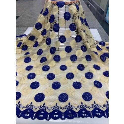 Popular African Guipure Lace Fabric With Velvet 2021 High Quality Nigerian Swiss Voile In Switzerland Embroidery Lace Fabric 5Y