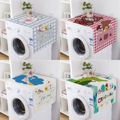 Washing Machine Carton Dust Proof Cover Double Door Refrigerator Dust Cover Pink Waterproof Microwave Oven Anti-dust Cover