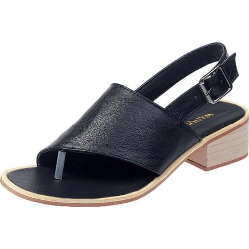 2020 Summer Shoes European and American Style Open Toe Heels Gladiator Sandals Black Yellow White Low Heel Sandals for Women