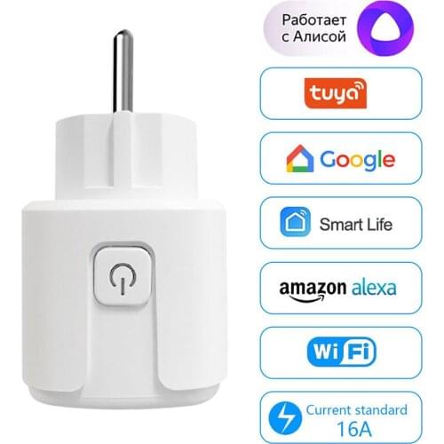 CBE EU Smart Plug WiFi Socket 16A Power Monitor Smart Home Tuya Smart Life APP Works with Alexa Google Home Voice Control