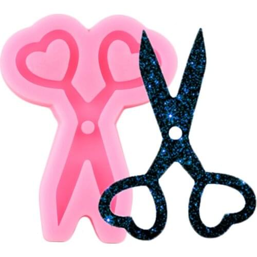 Super Glossy Scissors Silicone Keychain Molds DIY Craft Epoxy Resin Mold Polymer Clay Pendant Necklace Jewelry Making Moulds