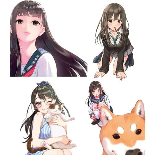 Three Ratels CA25 kawaii Sailor suit girl PVC Car label Laptop Mobile Phone Auto Cover Decoration wall sticker Decal