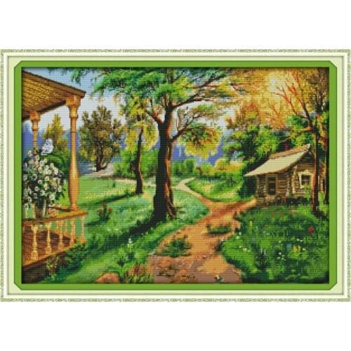 Everlasting Love Rural Scenery Chinese Cross Stitch Kits Ecological Cotton Stamped 11CT 14CT Christmas New Store Sales Promotion