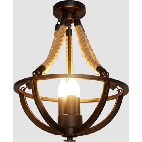 Retro Rope Pendant Light American Loft Industrial Home Decor for Living Room Bed Lamp Hanging Lamp Led Light Fixtures Luminarias