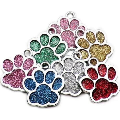 Wholesale 100pcs bright Pet shiny claw id pet dog accessories alloy ID tag puppy pet collar pendant pet dog cat dog back home