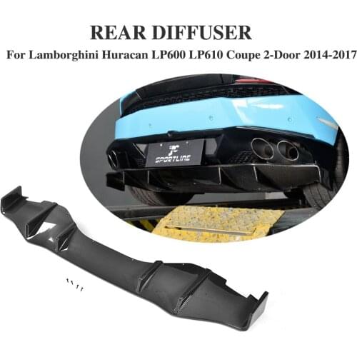Rear Diffuser Lip Carbon Fiber Bumper Protector case For Lamborghini Huracan LP600 LP610 Coupe 2 Door 14-17 four outlet
